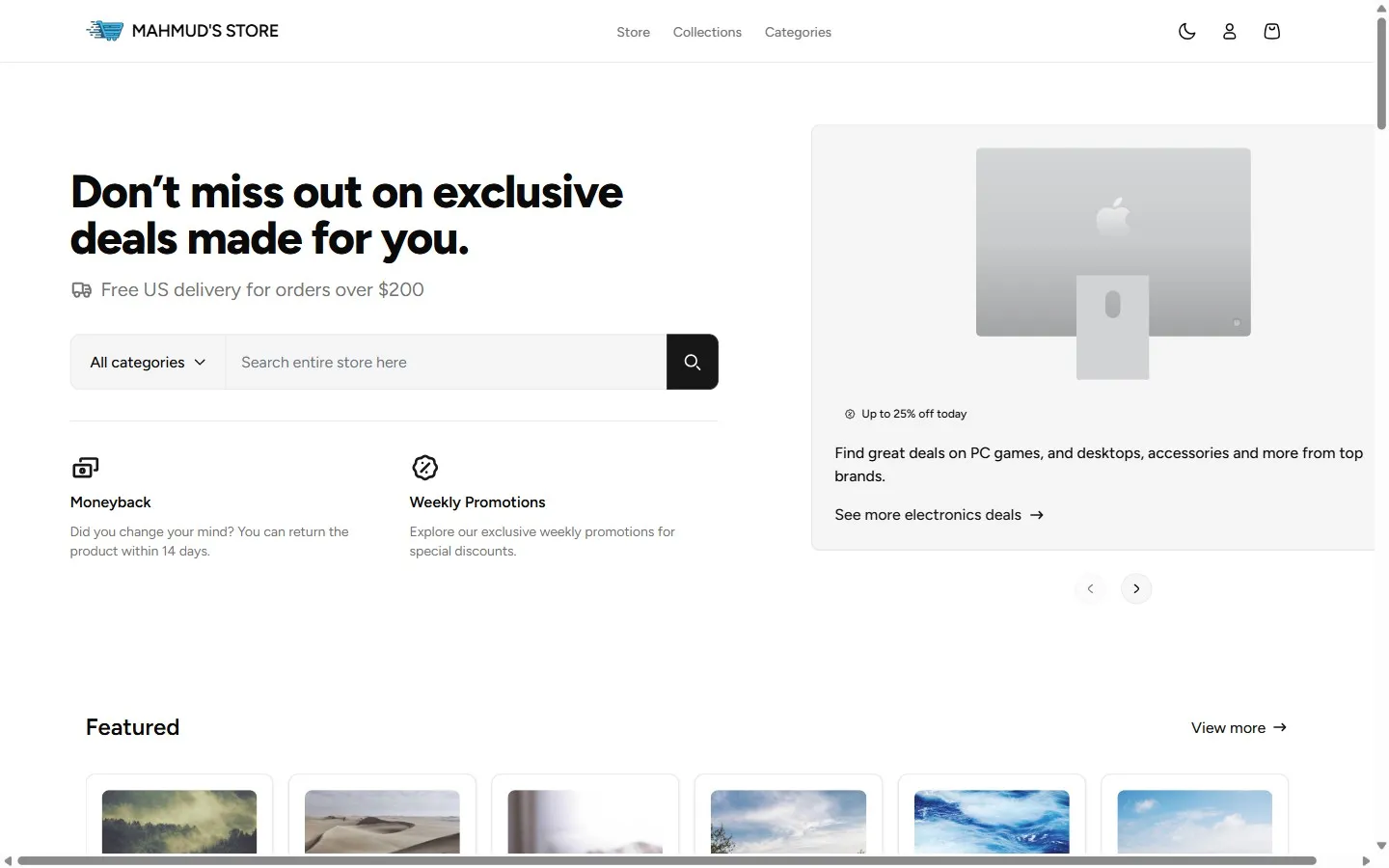 Mahmud’s Store — Medusa.js e-commerce
